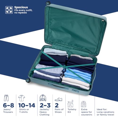 Image of Kamiliant by American Tourister Selva|Trolley Bag Set of 3 (56+69+80 cms) for Travel| Hard Case Polypropylene (PP) Suitcase|360 8-Wheel Spinner Luggage Trolley|Combination Lock|Stone Blue
