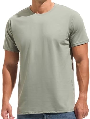 KLIEGOU Men's T-Shirts - Premium Cotton Vertical Grain Texture Te...