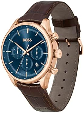 Urban Story horloge met een bruine leren band | -BE