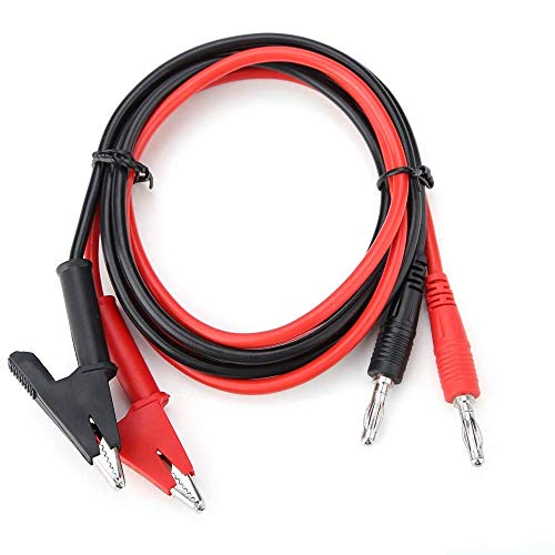 DollaTek 2pcs 15A 4mm banaan plug naar alligator clip klem test sonde kabel lijn - Rood + Zwart