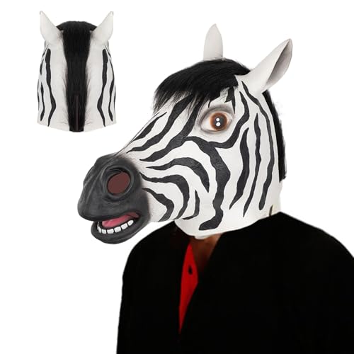 Masque de zèbre réaliste accessoire drôle pour jeu de rôle de fête