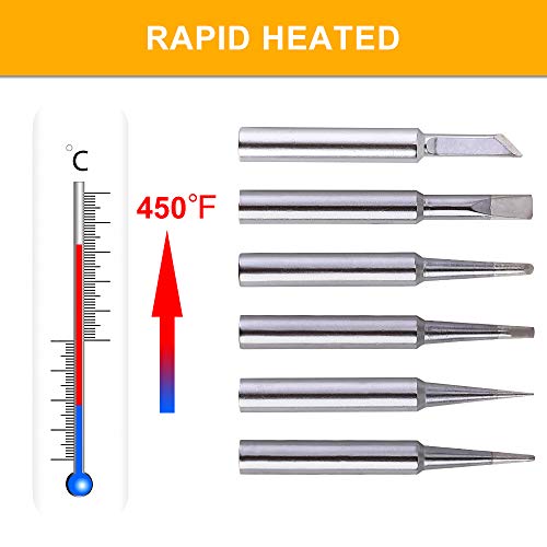 6PCS Soldering Tips for Weller ST Series Tip Replace Weller ST7 WLC100,SP40L / SP40N and WP25, WP30, WP35 Irons Tips