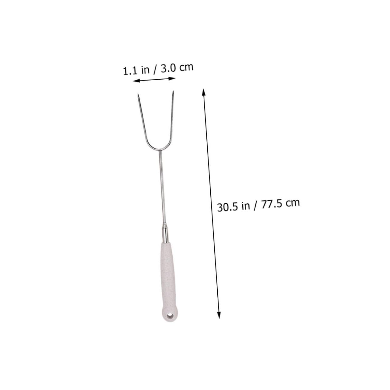 POPETPOP 2Pcs Telescopic Stainless Steel Barbecue Forks Versatile Meat Forks for Easy Outdoor Grilling Durable Bbq Supplies Practical and Reusable Cooking Tools