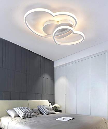 Lustre moderne en métal blanc de 65cm au design épuré pour un salon contemporain - 2