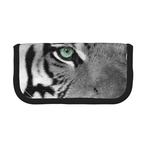 Stampa tigre Astuccio per matite per in per penne a matita di grande capacità tela bianco nero