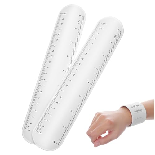 LOPUNER 2個手首に巻く再利用可能なシリコンメモバンド 消去可能なメモノートブレスレット やることリストやタスク管理に 持ち運び便利で計測もできる定規付き