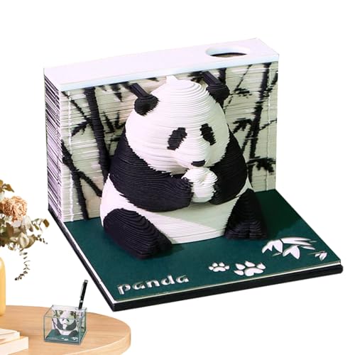 Calendrier panda sculpté 3D 2026 cadeau déco original pour bibliothèque