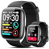 Smart Watch with Alexa Built-in, 1.83' Touchscreen Fitness Tracker with Bluetooth Calling, Fitness Watch with Heart Rate/Sleep Monitor, 120+ Sports, IP68 Waterproof Smartwatch for Android iOS, Ebony