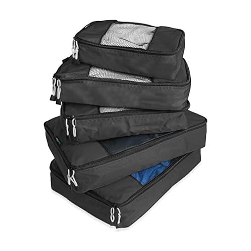 TravelWise Packing Cube System - Durable 5 Piece Weekender Plus S...