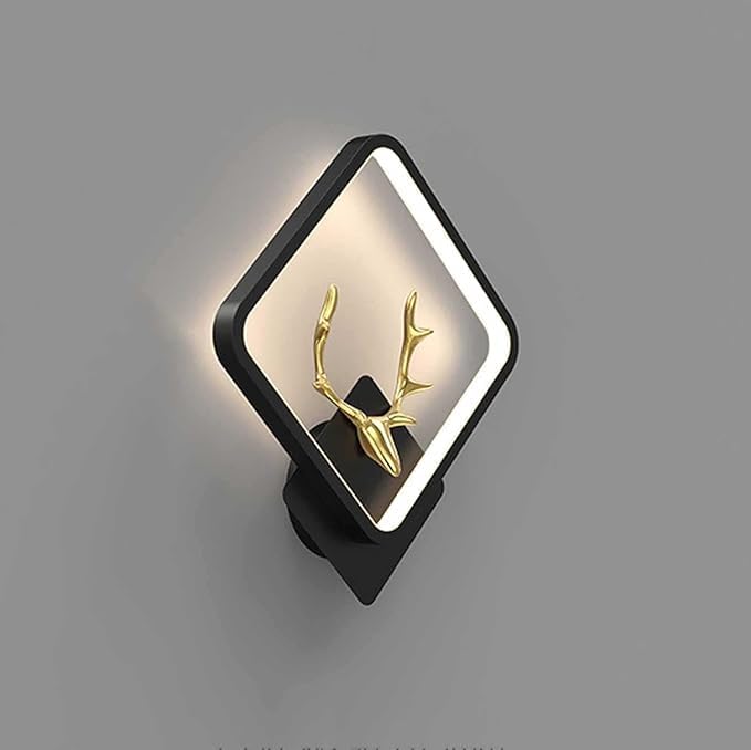 Image of Polyvinyl Chloride Deer Horn LED Wall Lamp for Living Room, Home, Cafe, Bar & Hotel Decorative Wall Light with 3 Color Lighting (Square A5 Horn LED WALL)