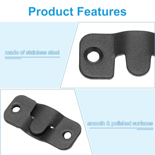Image of PATIKIL Flush Mount Bracket 43x19mm, 2 Pairs Interlocking Hanging Buckle Stainless Steel Wall Mount Hanger Hooks for Picture Frame, Art, Clock, Shelves, Mirrors, Black