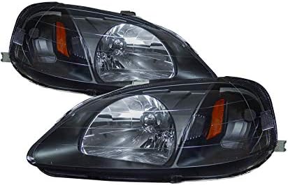 MPH 99-00 Honda Civic OEM Driver & Passenger Replacement Headlights Lamps Assembly