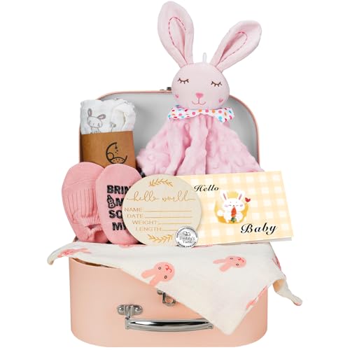 Baby Girl Gift Basket, 8Pcs Newborn Girl Gift Set