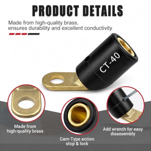 Image of 4PC CT-40FA Welding Terminal Connector, Welding Lug Connectors Adapter
