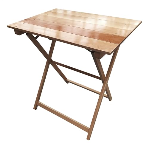 WELL HOME - Mesa Velador de haya plegable, acabado en barniz 70x50x76 cm