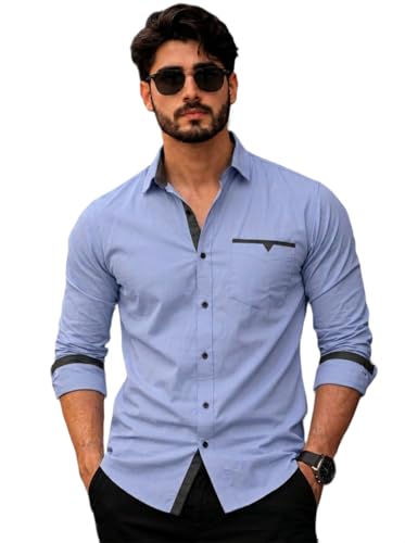 Image of Amazon Brand - INKAST Cotton Shirt for Men | Regular Fit Full Sleeve Casual Shirt | Stylish Formal Office Wear Shirts for Men | Soft Comfortable Breathable Cotton Fabric | Fashionable Office Wear
