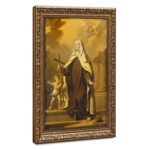 Portrait Sainte Marguerite de Cortone grand tableau pour mur vide