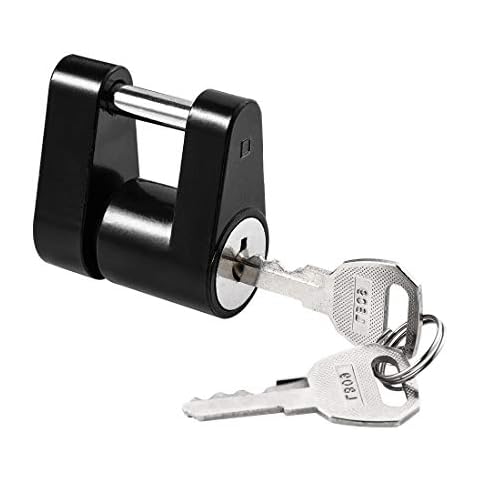 CZC AUTO Black Trailer Hitch Coupler Lock, Dia 1/4 Inch, 3/4 Inch Span for Tow Boat RV Truck Car's Coupler (1 Pack, Black) Cover