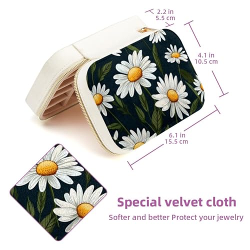 Boîte à bijoux Little Daisy double couche pour bagues et colliers