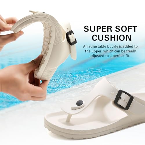 YUHITYGZGS Comfort Footbed EVA Thong Sandals for Women and Men Flip Flop with Arch Support Slip On Indoor Outdoor for Summer Beach Slides Adjustable Buckle3