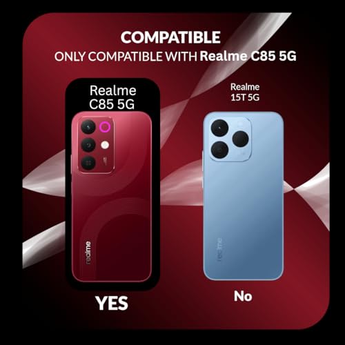 Image of Back Cover Case for Realme C85 5G | 360 Protection Mobile Phone Case Mag-Safe | Camera Protection | Back Cover for Realme C 85 5G / Realme C85 5+G - Black TPU+PC