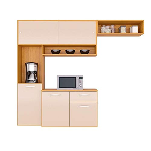 Cozinha Compacta Suspensa c/Balcão Thais-poquema - Damasco/Off white