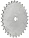 Martin Roller Chain Sprocket, Stainless Steel, Reboreable, Type A Hub, Single Strand, 40 Chain Size, 0.5" Pitch, 28 Teeth, 0.594" Bore Dia., 4.738" OD, 0.168" Width