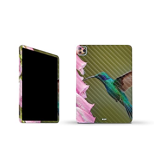 Image of MightySkins Carbon Fiber Skin Compatible with Apple iPad Pro 11 inch M2 4th Gen (2022) Full Wrap Kit - Hummingbird | Protective, Durable Textured Carbon Fiber Finish | Easy to Apply | Made in The USA