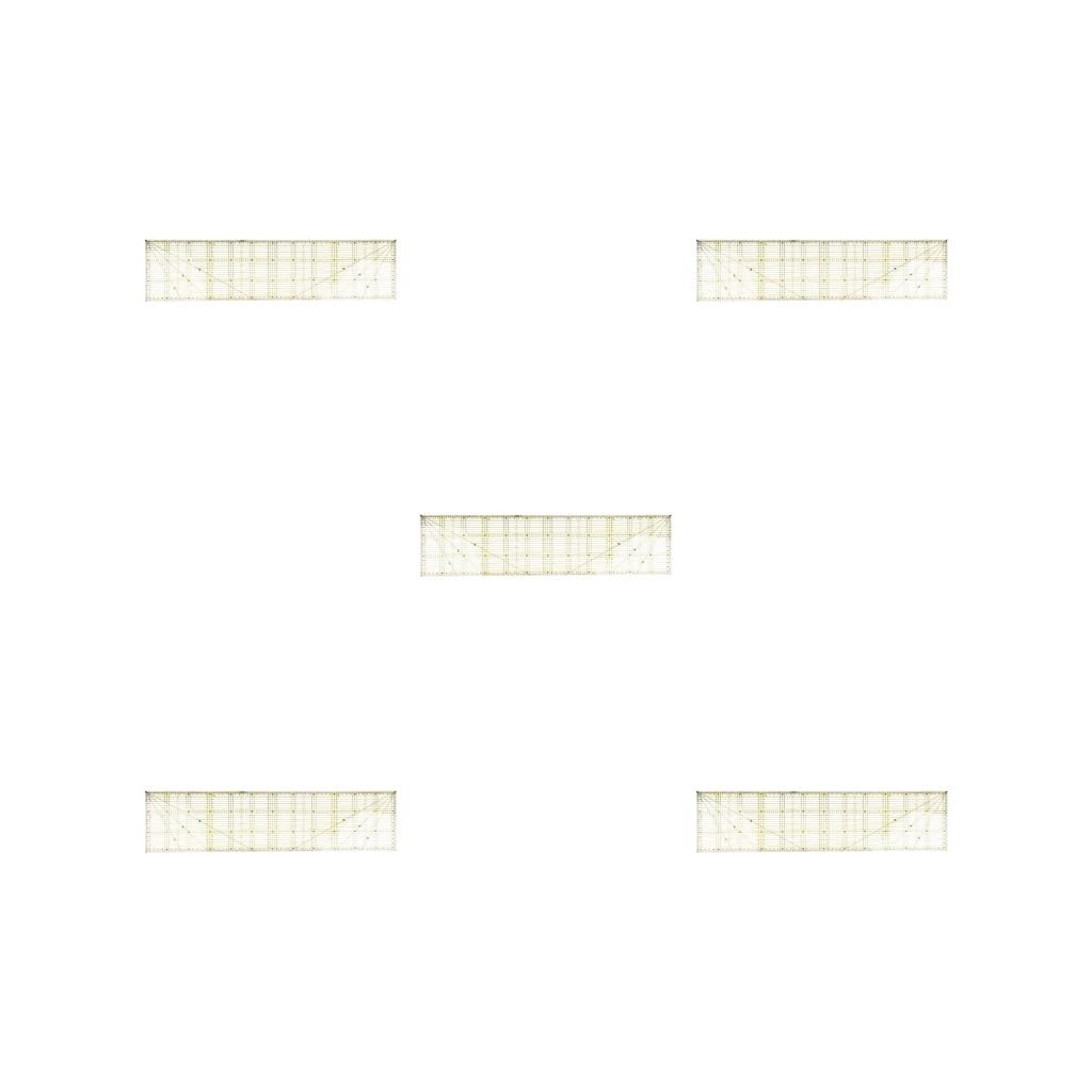 Set di 5 righelli per patchwork in scala trasparente, guida per tessuto, sartoria, cucito, modellino per vestiti, disegno, ufficio, strumento di misurazione, 15 x 60 cm, orizzontale