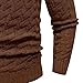 Qolkmuiy-GJ Men's Shawl Collar Textured Sweaters Casual Button Waffle Knitted Pullover Knit Mock Neck Polo Sweater (X-Large,Dark Brown)