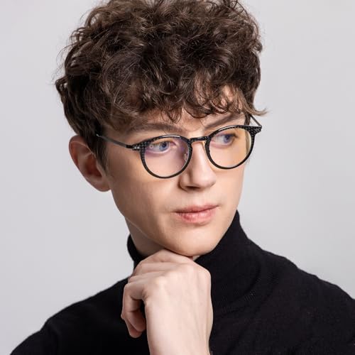 Image of ANYLUV Blue Light Glasses Men, Stylish Square Carbon Fiber Eyewear, Anti Eyestrain, Lightweight Mens Computer Gaming Glasses