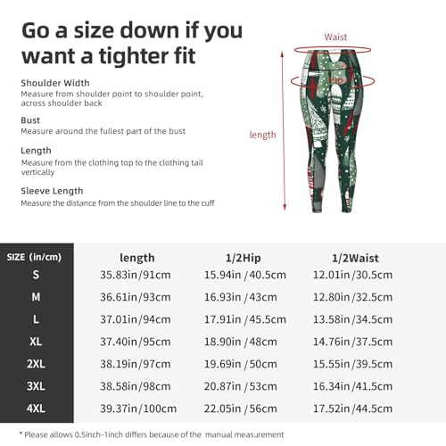 Leggings de Navidad estampados para mujer conjuntos de compresión con bolsillos 5