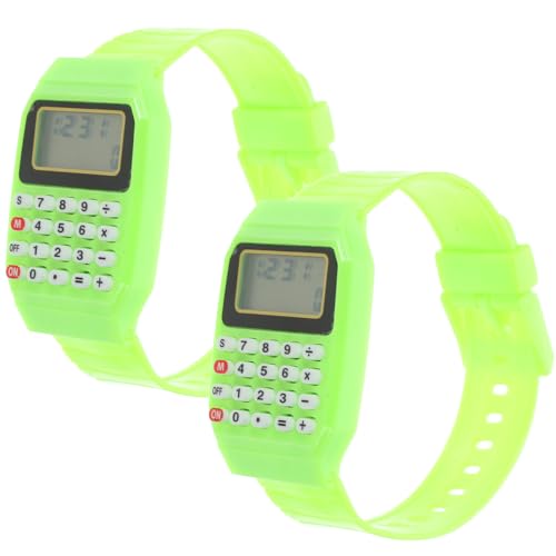 Artibetter 2pcs Kids Calculator Watch Watch Calculator for Little Kid Green Calculation for Children Sturdy Easy to Wear