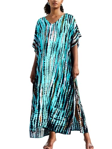 Image of Kaftan Dresses for Women Plus Size Bathing Suit Cover up Caftan Maxi Beach Dresses