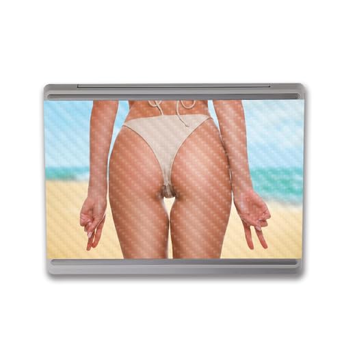 Image of MightySkins Carbon Fiber Skin Compatible with Microsoft Surface Laptop Go 3 (2023) Full Wrap Kit - Beach Ready | Protective, Durable Textured Carbon Fiber Finish | Made in The USA