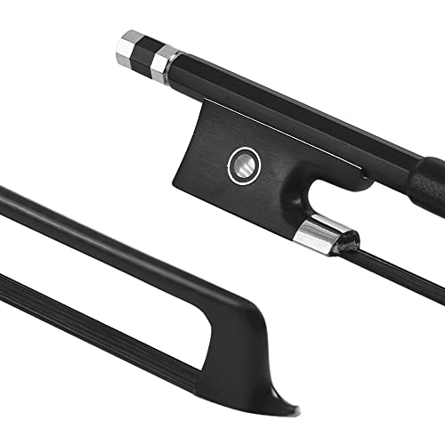 Homesen 4/4 Violino Violino Arco Fibra de Carbono Bastão Redondo Ébano Sapo Crina de Cavalo Preto Be