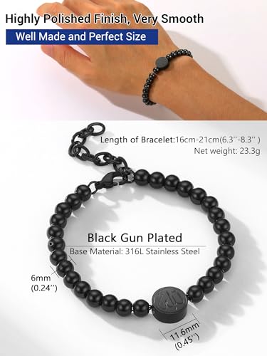 PROSTEEL Allah Bracelet, Muslim Islamic Jewelry Religious Islam Arabic God Charm Stainless Steel Beads Chain Bracelet, fits wrist from 5.9'' to 7.9'', Come with Box4