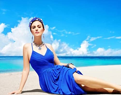 Glbcc Pearl Headband Sparkly Rhinestone Pearls Knot Hairband Wide Knotted Headband Headpiece Spring Summer Pink Black Headbands Headwear Accessories (Royal Blue Knot Hairband) #TOP5