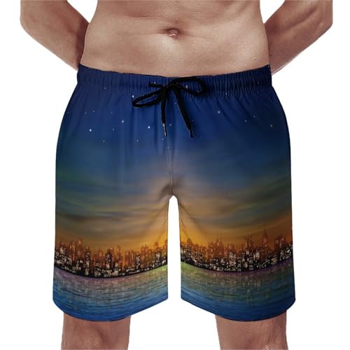 Shorts de bain homme Ville du Crépuscule - Swim trunk séchage rapide S