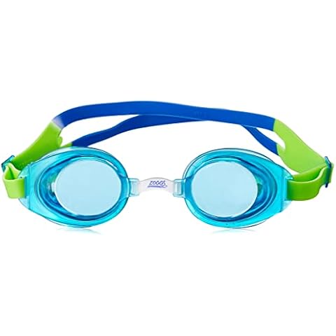 Zoggs Little Ripper Kids Swimming Goggles, UV Protection Swim Goggles, Slide Adjust Split Yoke Children’s Goggles Strap, Fog Free Pink Tinted Swim Goggle Lenses, Goggles kids 0-6 years, Aqua/Green Cover