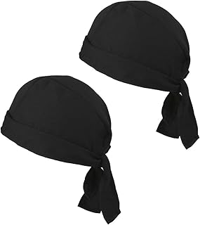 2 unidades gorro chef bandana ajustável unissexo preto para cozinha em restaurantes, padarias, cafés, hotéis e supermercado