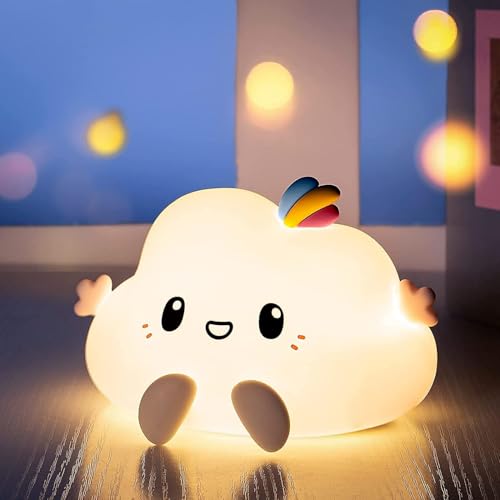 Desidiya® Cloud Rechargeable Silicone Night Lamp - Cloud LED Night Lamp, Kids Night...