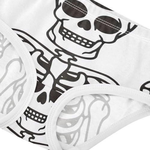 Skeleton HAPPY Halloween Panties for Girl Toddler Girls Underwear Cotton Fun Print Underpants Briefs 2t4