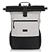 Produktbild RJEU Rolltop Rucksack Herren Damen,Schulrucksack Teenager,Daypack mit 12-17 Zoll Laptopfach für Studium,Arbeit,Reisen,Universität (Grau-26L)