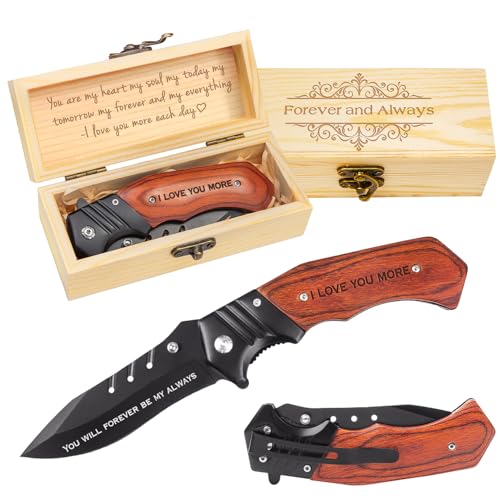 Fodiyaer Engraved Pocket Knife With Gift Box - Knifes For
