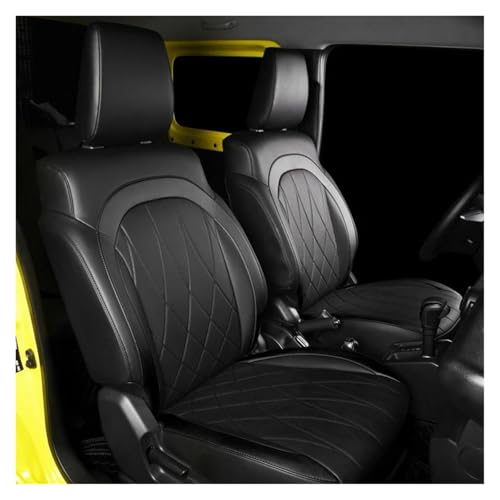 Housses de siège auto luxe en cuir PU noir avec coussin de maintien pour Suzuki Jimny JB74
