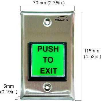 Visionis Electromagnetic Lock Kit, 600 lbs, Exit Button, Power Supply