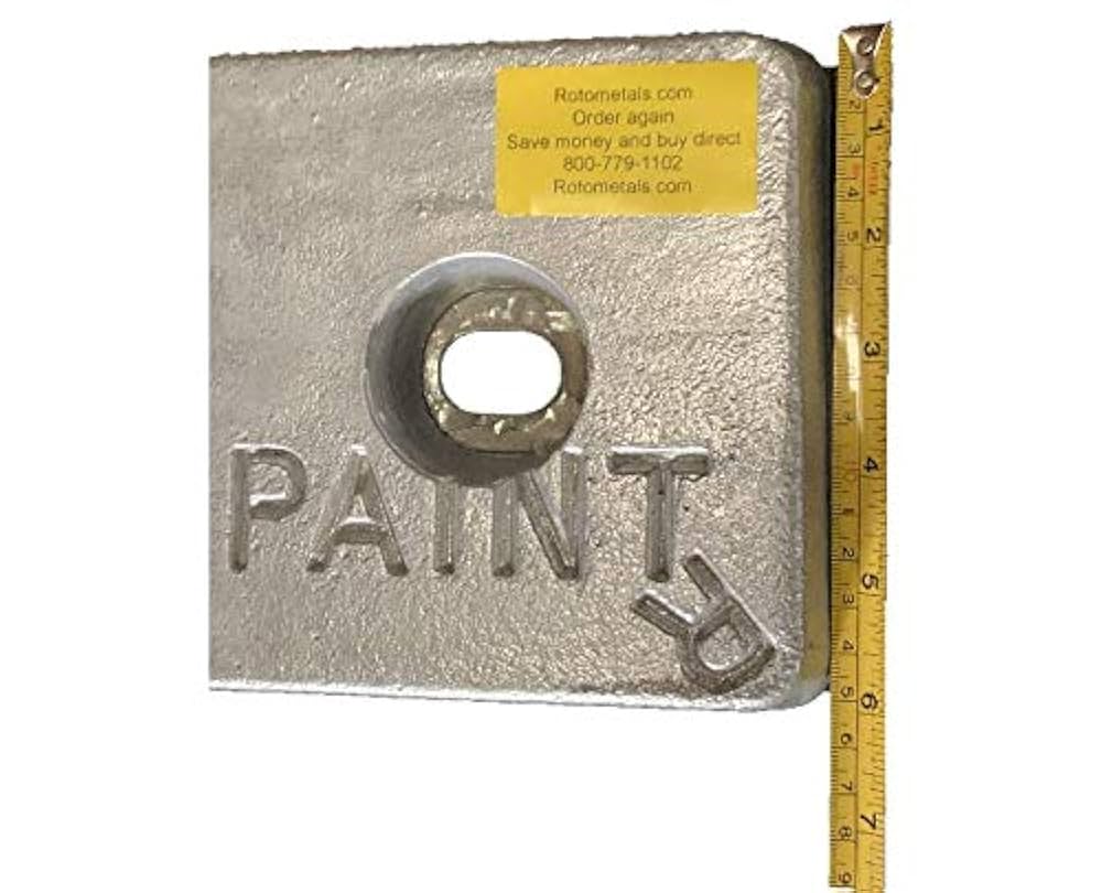 ZHC-23 - Zinc Anode Bolt-On - 6 inch x 12 inch x 1.25 inch