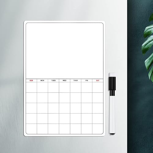 Haofy Magnetic Fridge Calendar Dry Erase Whiteboard Planner for Organized Home Decoration and Easy Planning, for Busy Families and Work-at-Home Professionals - Paper/Plastic Material