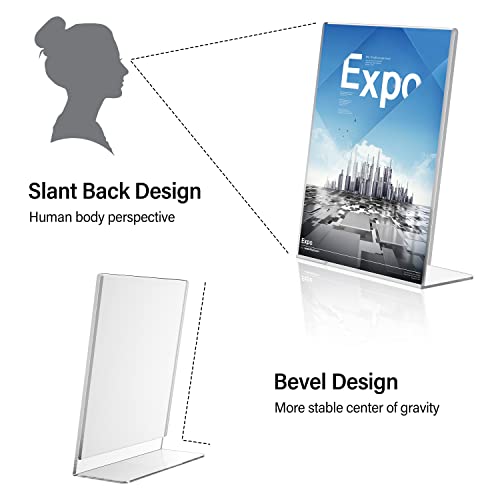 Relx Acrylic 8.5 X 11, Acrylic Display Stand For Display, Slant Back, Clear Frames Plastic Sign Holder For Store, Restaurant (6 Pack) #TOP1